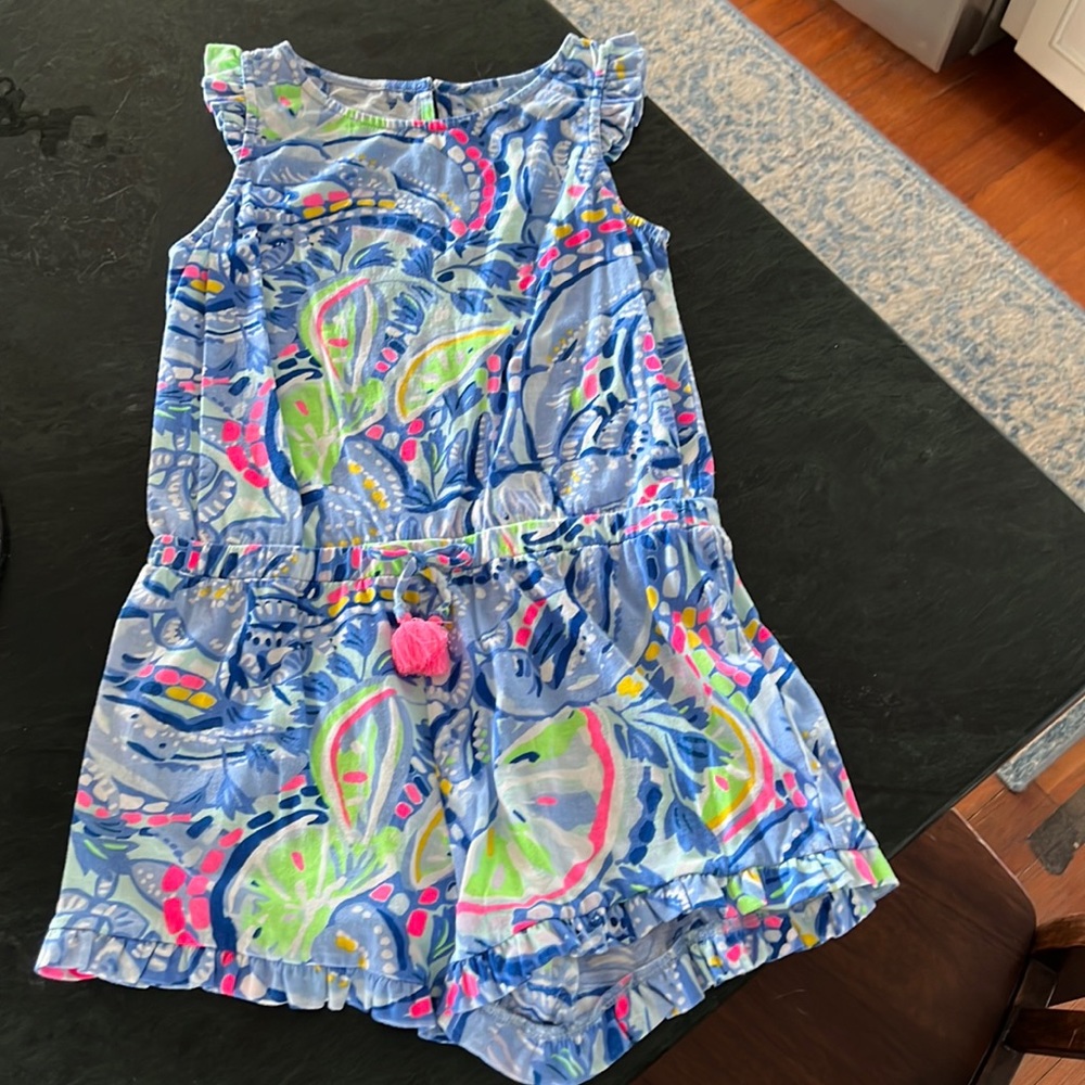 Lilly Pulitzer Blue and Pink Kids Romper